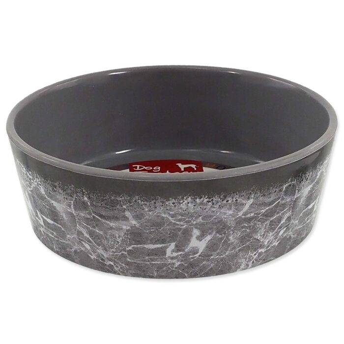 Bowl Dog Fantasy melamine marble grey 12,5cm 0,3l - Image 1