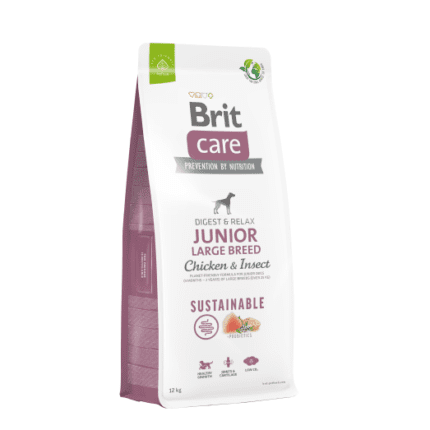 Brit Care Sustainable Junior Large Breed Chicken&Insect sausā barība suņiem 12kg