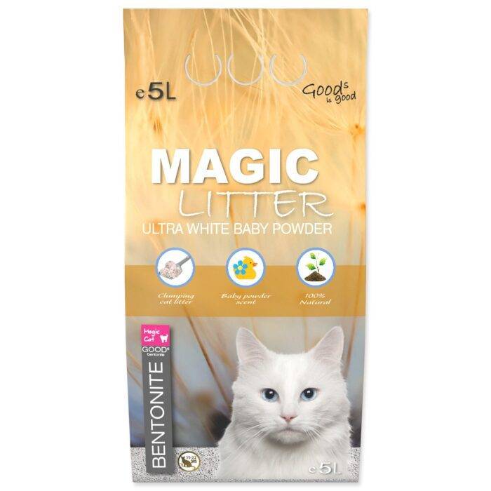 Magic Litter  Smiltis kaķu tualetēm - Bentonite Ultra White Baby Powder, 5l - Image 2