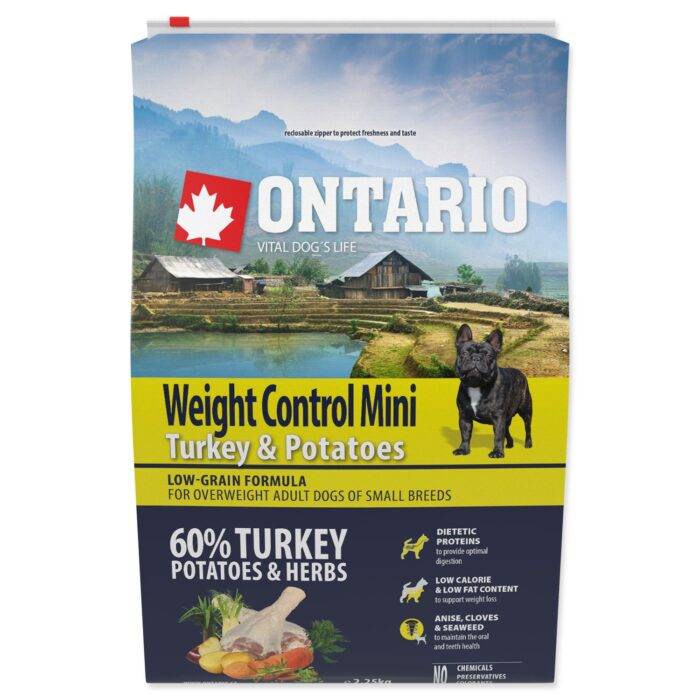 Ontario Sausa barība suņiem Dog Mini Weight Control Turkey & Potatoes, 2,25 kg - Image 2
