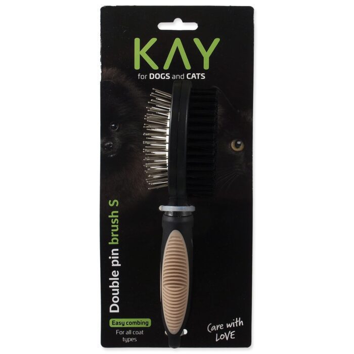 KAY Brush  double sided with nylon / wire tips bristle S – ķemme dzīvniekiem - Image 2