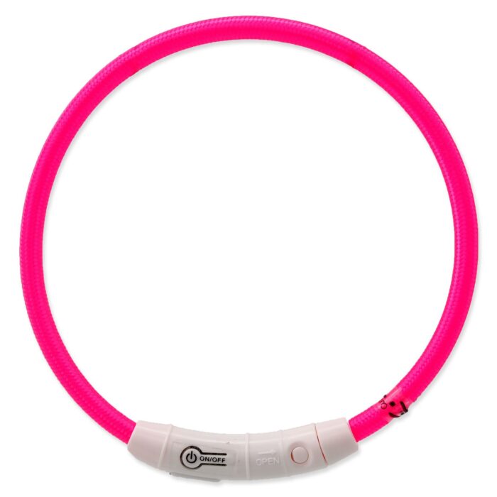 Dog Fantasy Collar LED nylon pink 45cm — изображение 2
