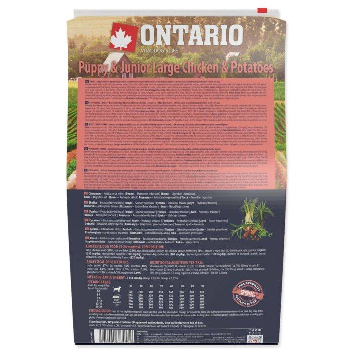 Ontario Sausā barība kucēniem Puppy and Junior Large, Chicken and Potatoes, 2.25kg — изображение 3