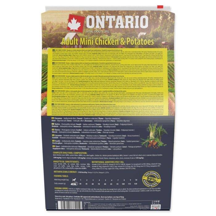 Ontario Sausa barība suņiem Dog Adult Mini Chicken and Potatoes, 2,25 kg - Image 3