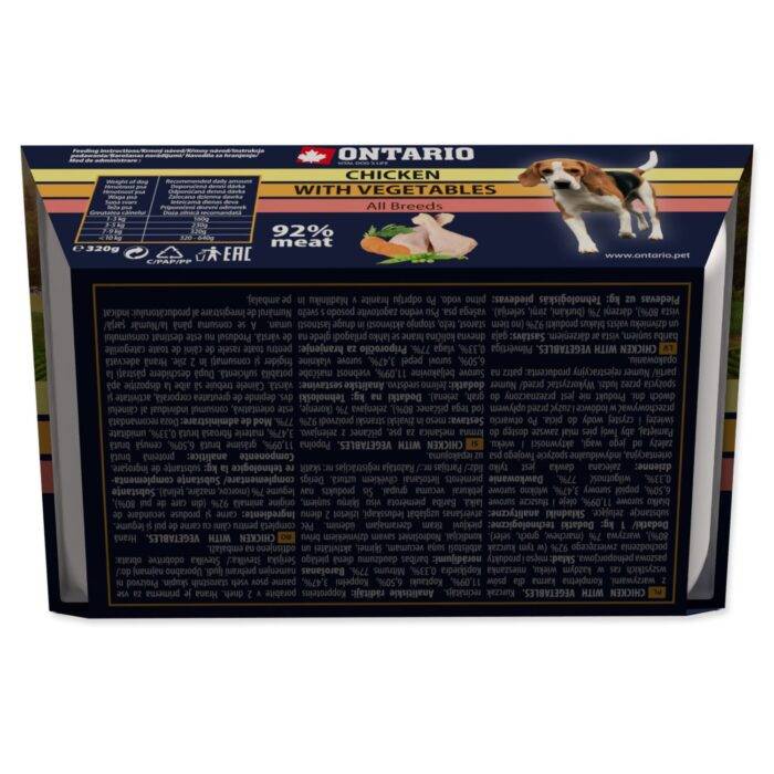 Ontario Konservi suņiem Dog Alucup Chicken with vegetable, 320 g - Image 4