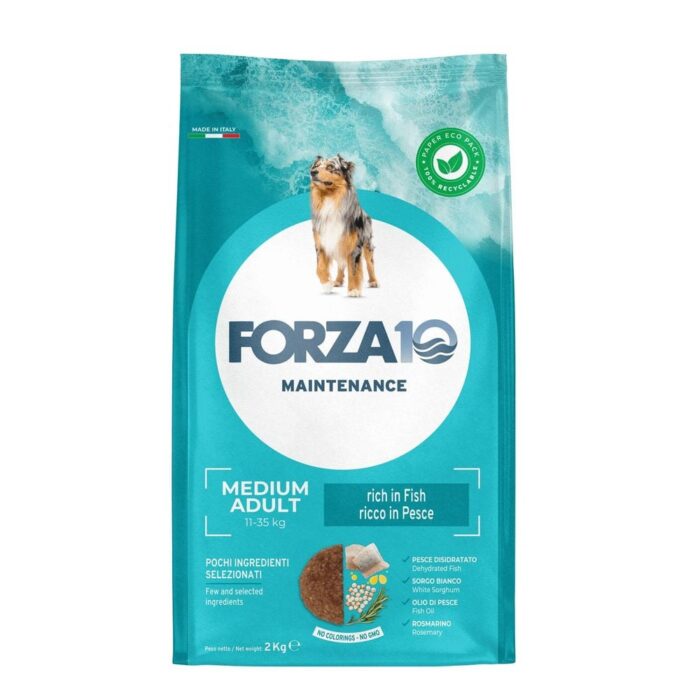 Forza10 Maintenance Medium Adult sausā barība pieaugušiem vidējo sķirņu suņiem ar zivi, 2kg - Image 1
