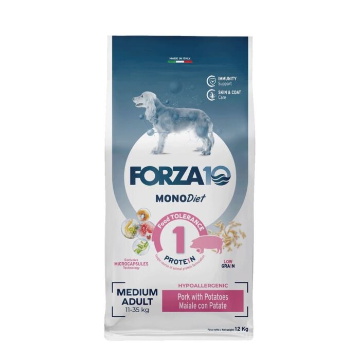 Forza10 Medium Mono Diet  cūkgaļa ar kartupeļiem 12kg - Image 1