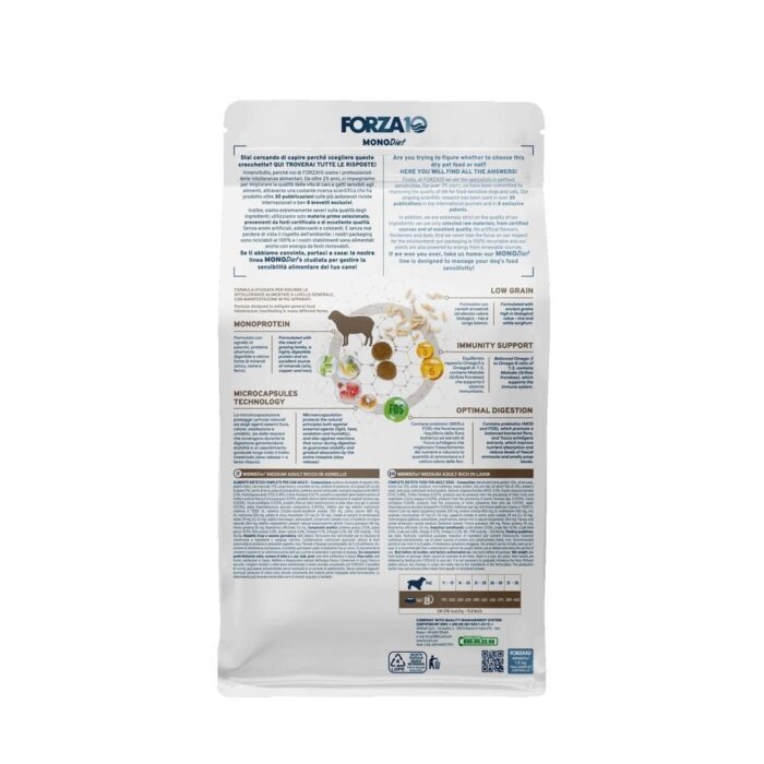 Forza10 Medium DIET, сухой корм для взрослых собак среднего роста пород  с ягненком, 1,5 кг — изображение 2