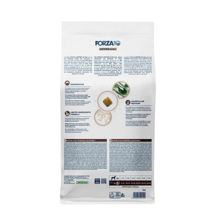 Forza10 Intestinal Colon Active  1.fāze pilnvērtīgi sabalansēta diētiskā sausā barība pieaugušiem suņiem ar hronisku kolītu, 4kg - Image 2