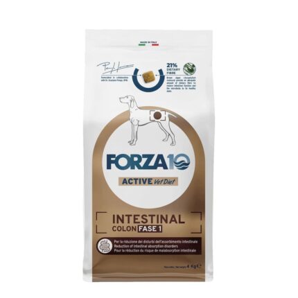 Forza10 Intestinal Colon Active  1.fāze pilnvērtīgi sabalansēta diētiskā sausā barība pieaugušiem suņiem ar hronisku kolītu, 4kg