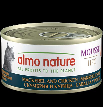 Almo Nature HFC MOUSSE (gaisīga pastēte) Makrele un Vista, 70g