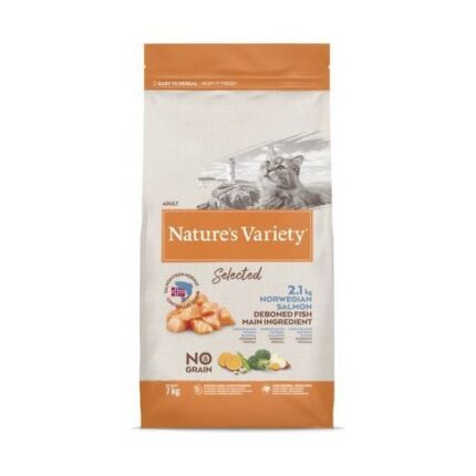 Nature's Variety Cat Selected Norwegian Salmon 7 Kg - sausā barība ar Norvēģijas lasi pieaugušiem kaķiem