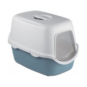 StefanPlast Cathy закрытый туалет с фильтром для кошек (белый/голубой)