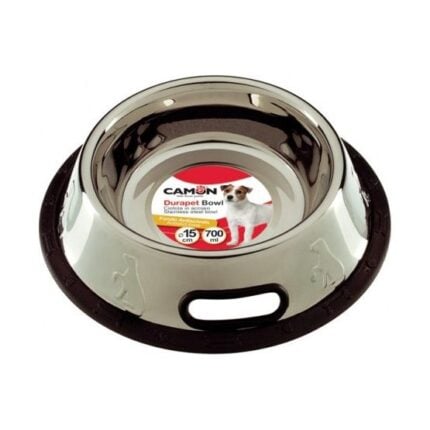 Camon nerūsējošā tērauda neslīdošā bļoda suņiem, 0,45 l, ø 14 cm