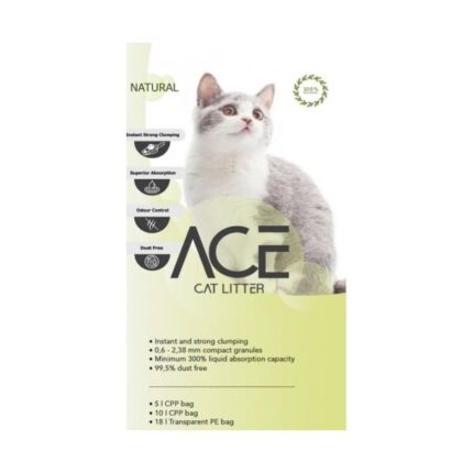 Ace Natural Cat Litter 5  lt - цементирующийся наполнитель для кошачьего туалета, 5 л