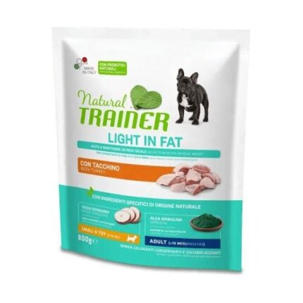 Natural Trainer Dog ADULT WEIGHT CARE SMALL&TOY TURKEY 0,8 KG - Pilnvertīga sausā barība ar tītaru svara kontrolei pieaugušiem mazo un ļoti mazo šķirņu suņiem