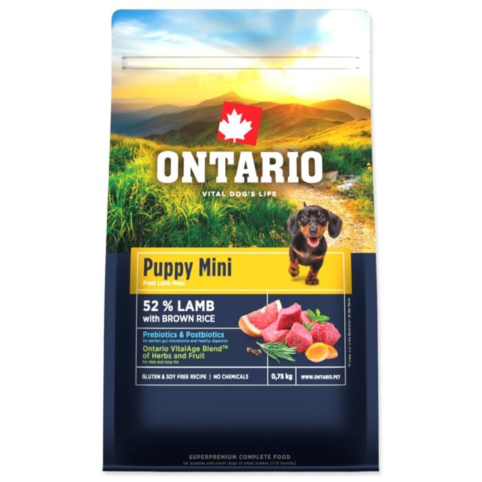 Ontario Puppy Mini Lamb & Brown Rice 0,75kg - Image 1