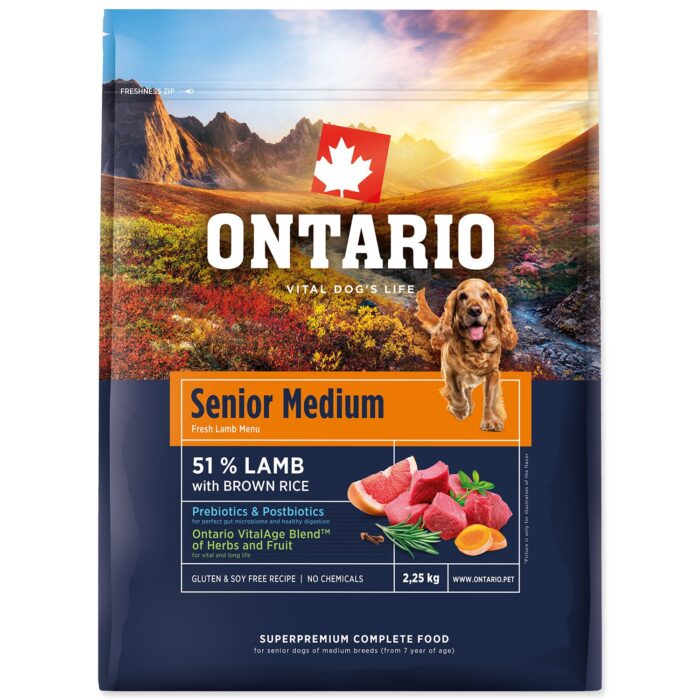 Ontario Senior Medium Lamb & Brown Rice 2,25kg — изображение 1
