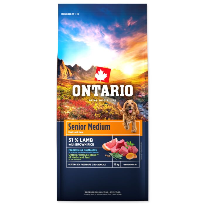 Ontario Senior Medium Lamb & Brown Rice 12kg - Image 1