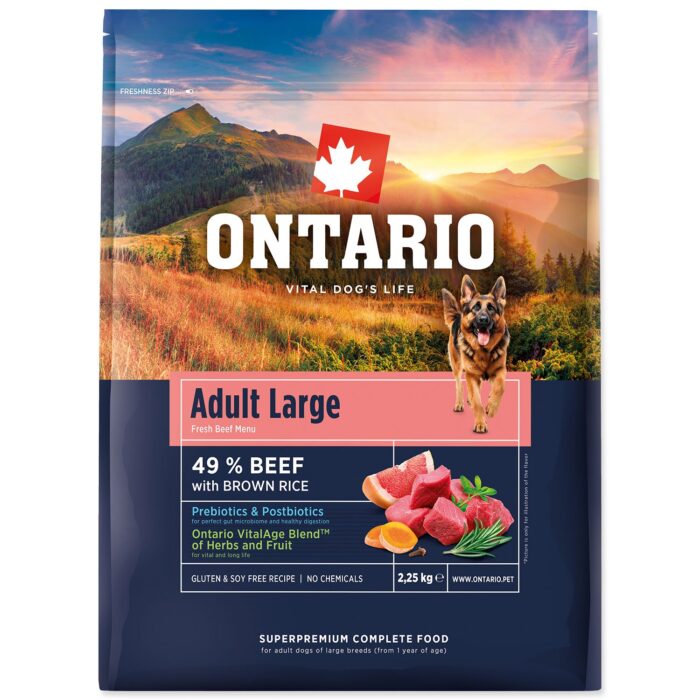 Ontario Adult Large Beef & Brown Rice 2,25kg - Image 1