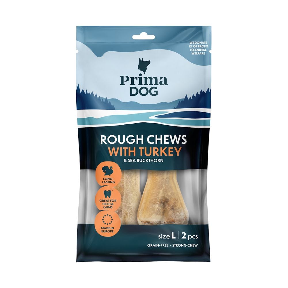 PrimaDog Rough Chews Turkey лакомство для собак - жевательная кость с начинкой из индейки, 140 г