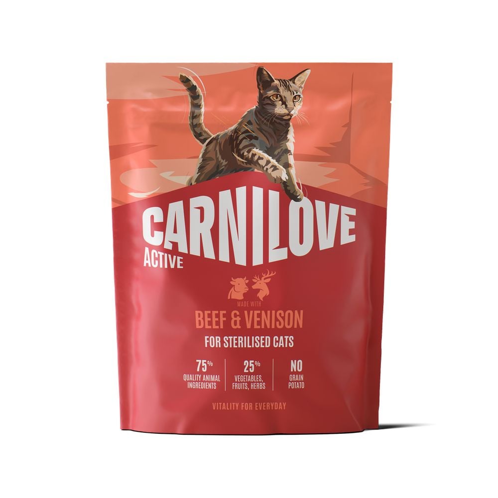 8595602581672 Carnilove Active Cat Beef & Venison Sterilised sausā barība kaķiem ar liellopu gaļu un brieža gaļu, sterilizētiem, 400 g - Image 1
